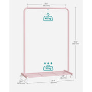 Pink Clothes Rack with Wheels Songmics