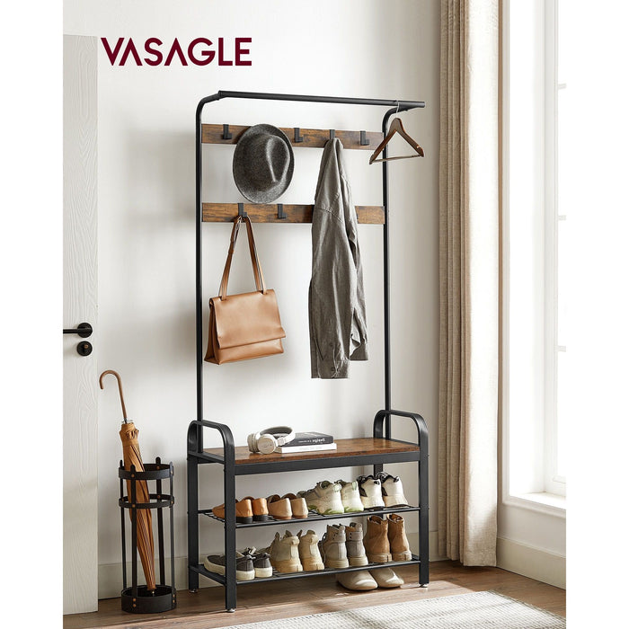 Vasagle Coat Rack With Shoe Storage Bench