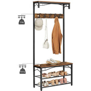 Industrial Style Entryway Bench with Coat Rack, Shoe Storage, and Bench by Vasagle - Keeps entryways organised and clutter free
