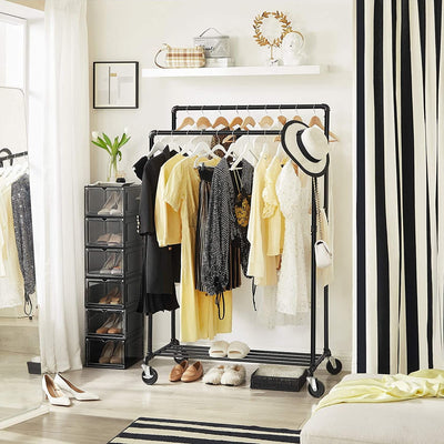 Heavy Duty Garment Rack on Wheels, Black Songmics