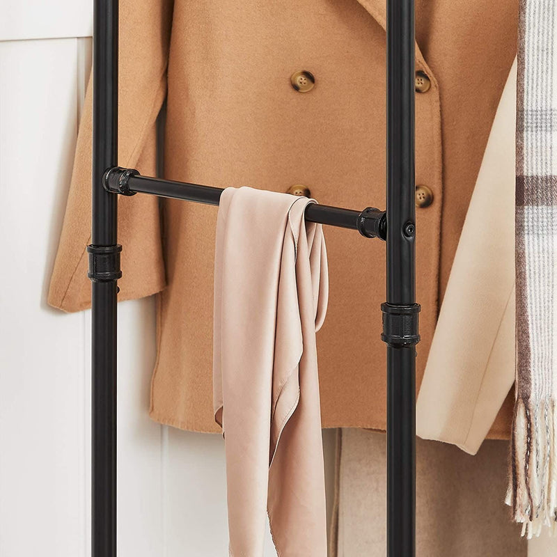 Heavy Duty Garment Rack on Wheels, Black