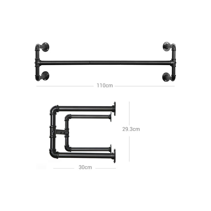 Songmics Wall Mounted Clothes Hanger Rod