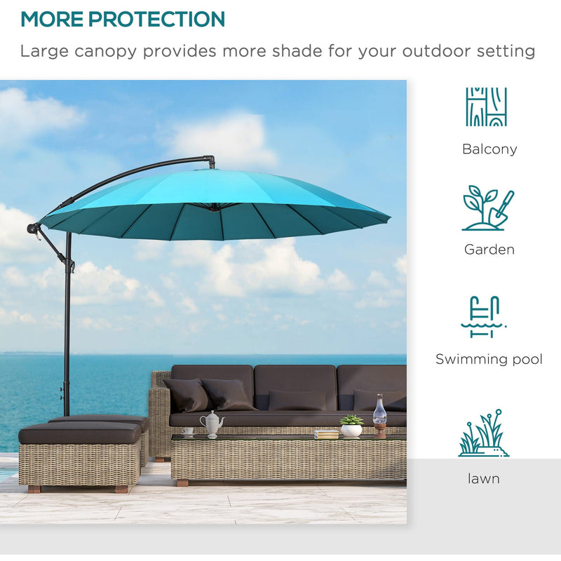3m Shanghai Cantilever Parasol - Crank Handle, 18 Ribs