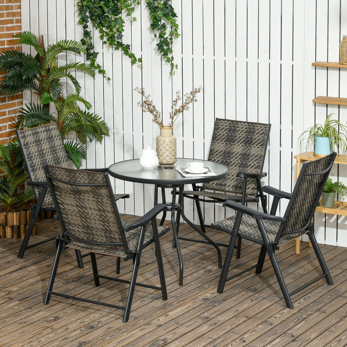 4 Seater Patio Dining Set With Folding Chairs