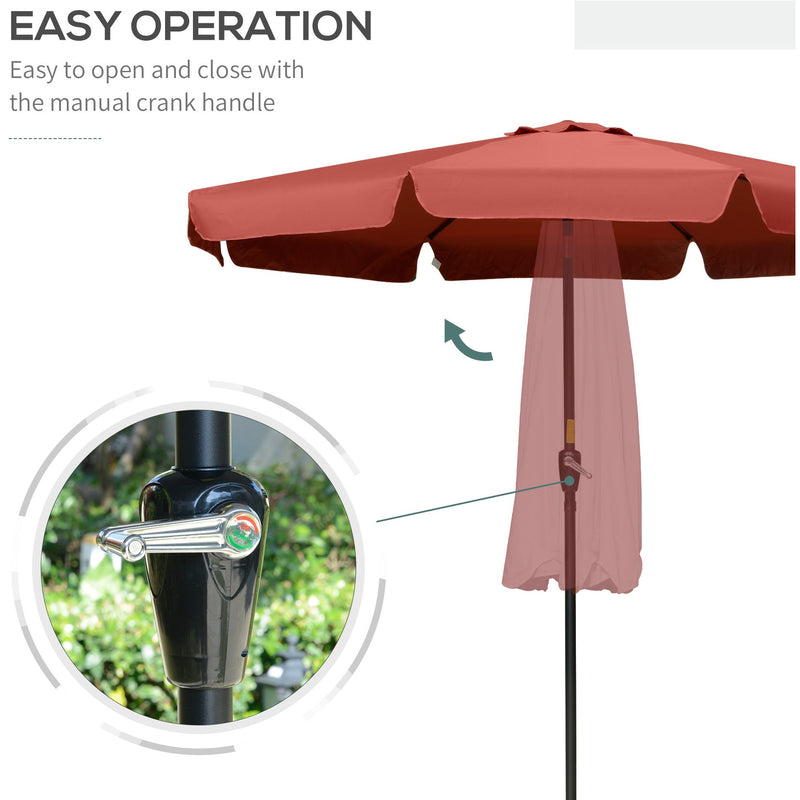 2.5m Tilting Parasol - Scalloped Edge, Vented Top