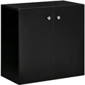 Small Cabinet With Doors, 2 Shelves, 70 x 39 x 70cm, Black Homcom