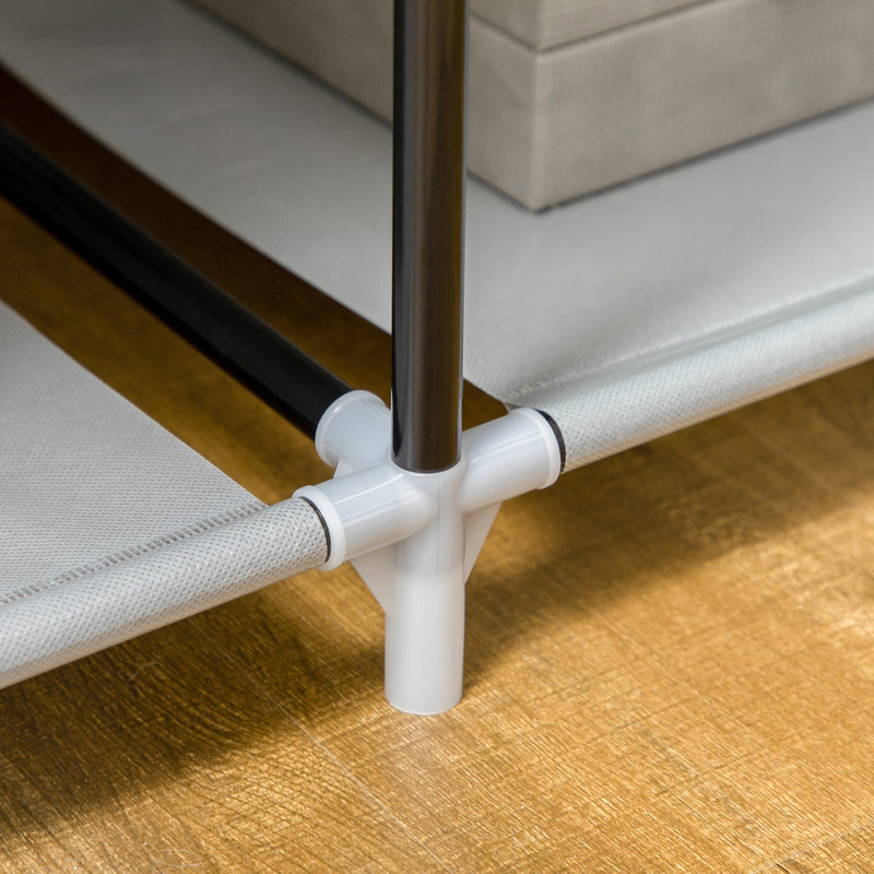 Light Grey 6-Shelf Foldable Fabric Wardrobe