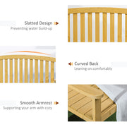 Wooden 2 Seater Garden Bench with Armrests Outsunny
