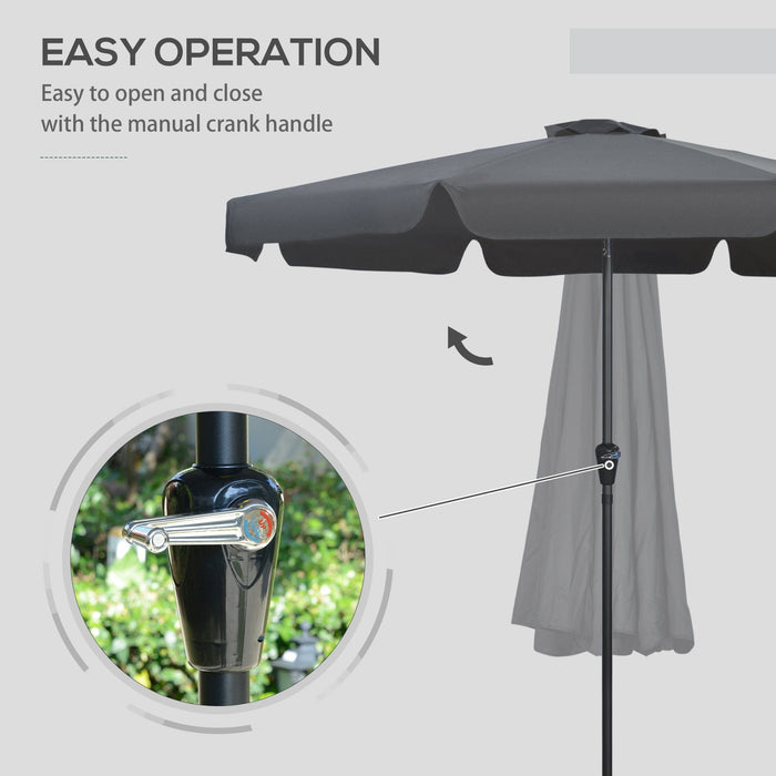 2.7m Large Outdoor Garden Umbrella - Black