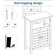 Grey Freestanding Bathroom Cabinet Kleankin