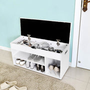 Vasagle White Cushioned Shoe Storage Bench With Hidden Compartment For Keys - Stylish and organised entryway 