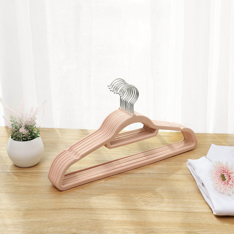 20-Pack Light Pink Hangers with Tie Organizer