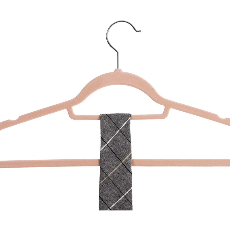 20-Pack Light Pink Hangers with Tie Organizer