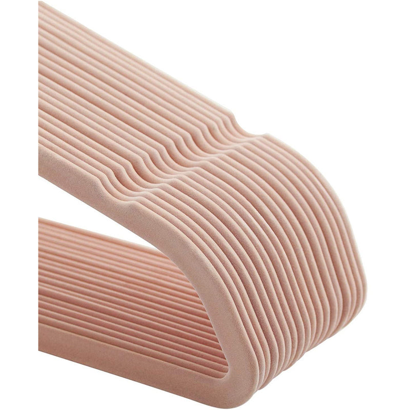20-Pack Light Pink Hangers with Tie Organizer