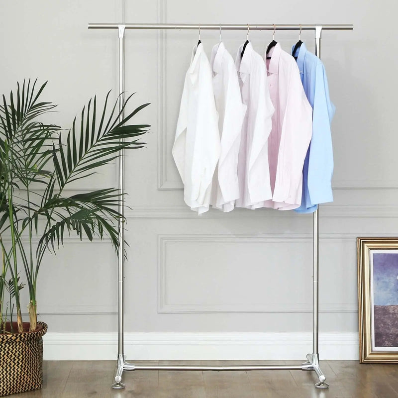 Clothes Hanging Rail Garment Rack, Silver SONGMICS
