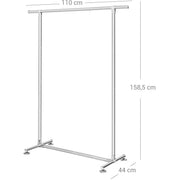 Clothes Hanging Rail Garment Rack, Silver SONGMICS