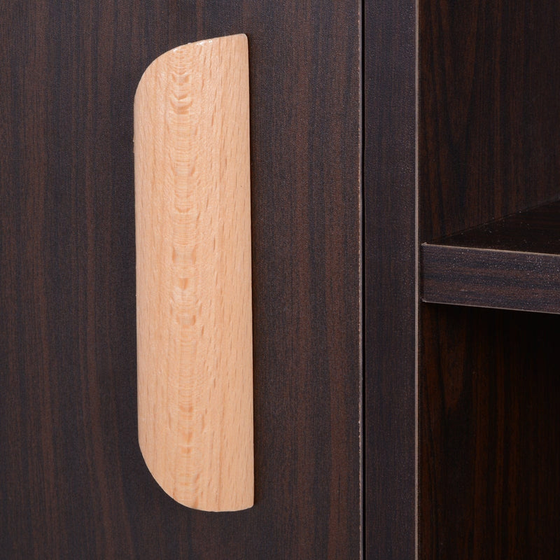 Sideboard Bookshelf, 2 Cupboards, 4 Shelves, 80x23x123cm