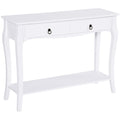 Modern Console Table For Entryway With Drawers - White Homcom