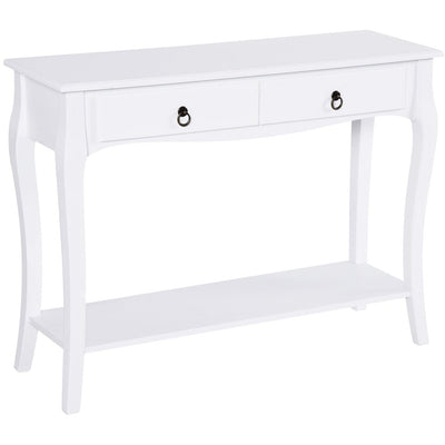 Modern Console Table For Entryway With Drawers - White Homcom
