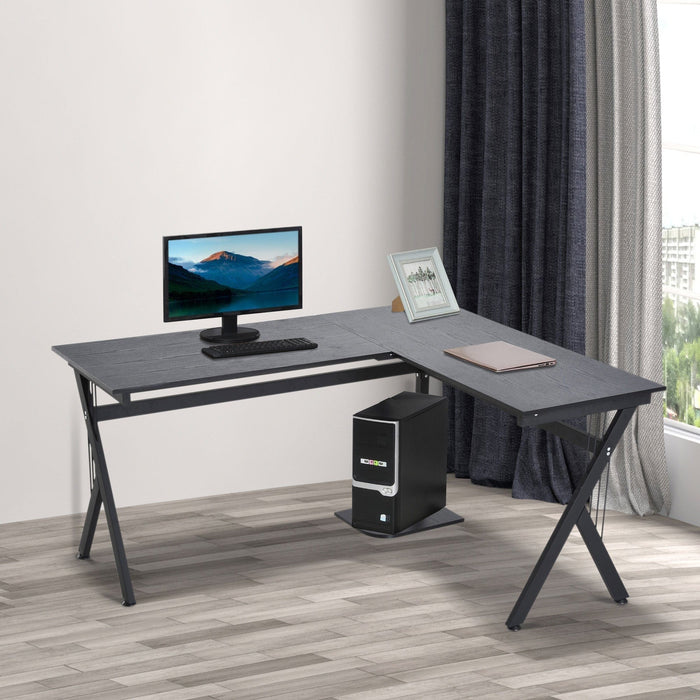 L Shaped Gaming Desk, Laptop Workstation with CPU Stand