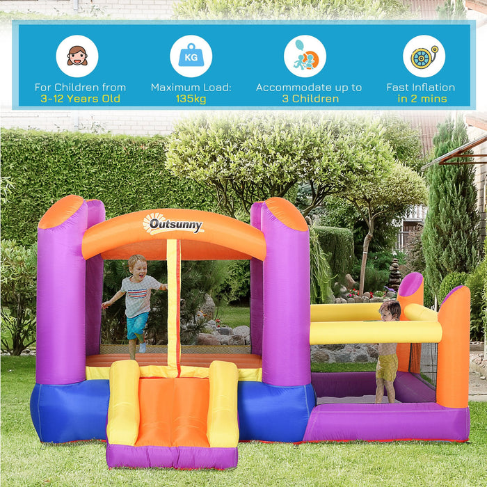 Kids Bouncy Castle With Pool and Slide, Age 3-12 Years