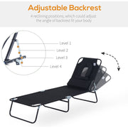 Folding Sun Lounger With Face Hole Outsunny