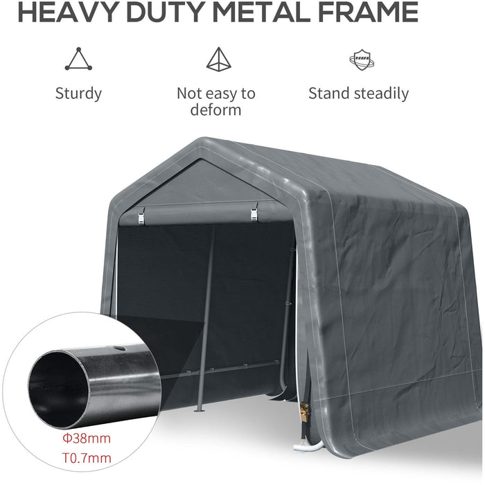 Heavy Duty Garden Storage Tent - 2.8 x 2.4 x 2.4m, Dark Grey