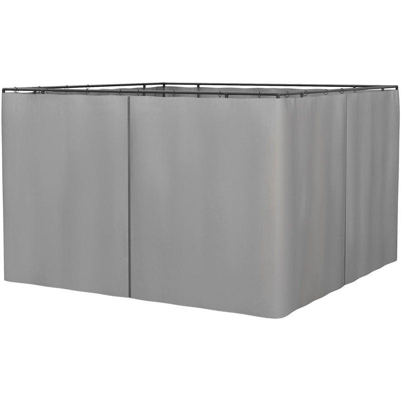Sides For Gazebo, 4 Panels, Fits Most 3x3m Gazebos, Grey Outsunny