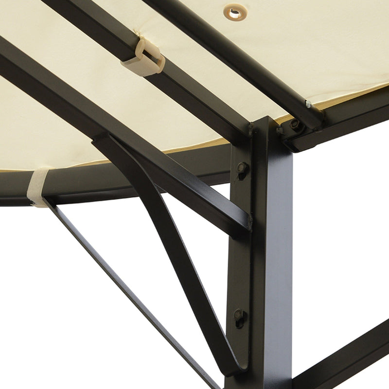 Wall Mounted Gazebo With Extended Shade, 3x2.5m, Cream