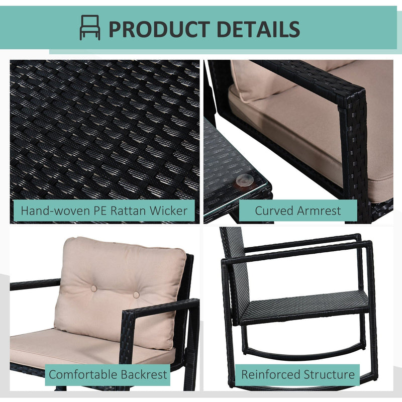 Outdoor Rattan Rocking Chairs With Table