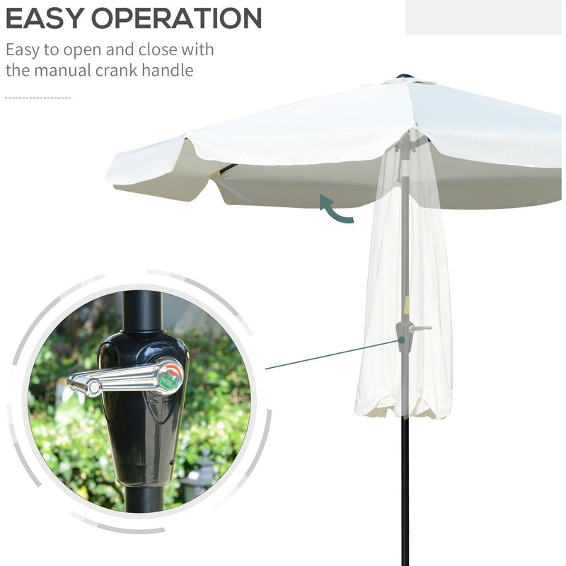 2.5m Tilting Parasol - Scalloped Edge, Vented Top