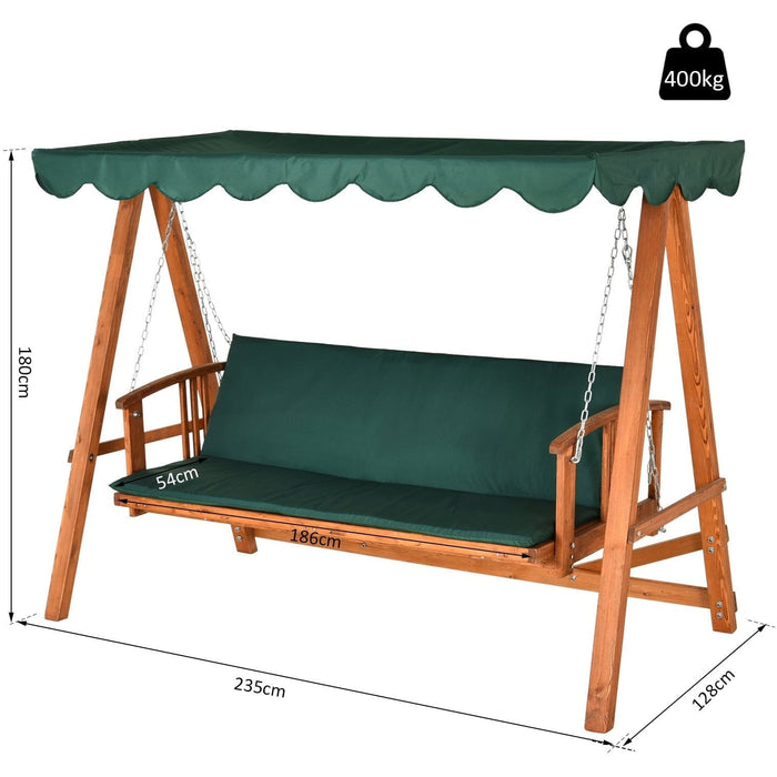 Premium Wooden 3 Seater Garden Swing Day Bed