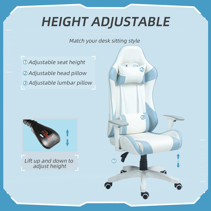 Homcom Gaming Chair Light Blue