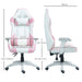 Homcom Gaming Chair White Pink