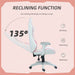 Homcom Gaming Chair White Pink