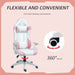 Homcom Gaming Chair White Pink