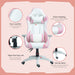 Homcom Gaming Chair White Pink