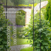 Garden Arch with Trellis for Climbing Plant Support and Tidy Walkways Matte Black Outsunny