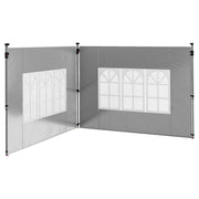 Outsunny Gazebo Side Panels, Sides Replacement with Window for 3x3(m) or 3x4m Pop Up Gazebo, 2 Pack, Grey Outsunny