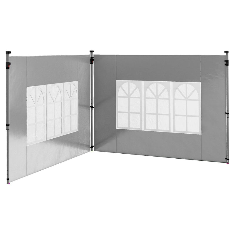 Outsunny Gazebo Side Panels, Sides Replacement with Window for 3x3(m) or 3x4m Pop Up Gazebo, 2 Pack, Grey Outsunny