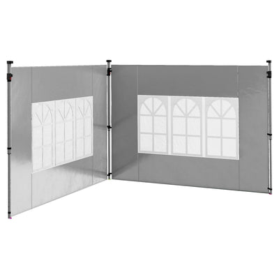 Outsunny Gazebo Side Panels, Sides Replacement with Window for 3x3(m) or 3x4m Pop Up Gazebo, 2 Pack, Grey Outsunny