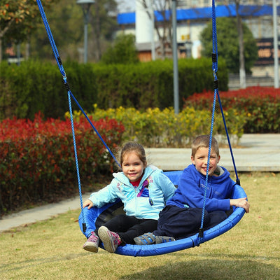 Kids' Round Tree Spin, 100cm, Blue Homcom