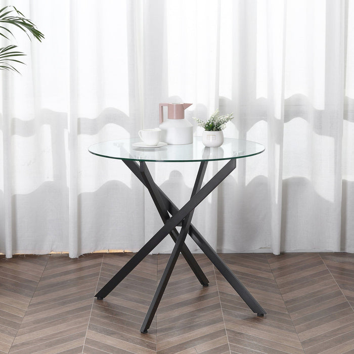 Small Round Glass Top Dining Table For 2