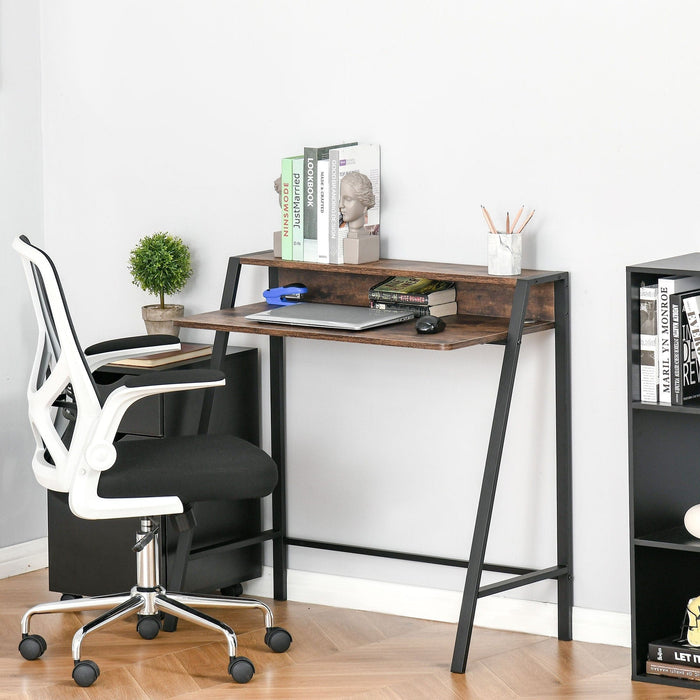 Home Office Desk with Storage Shelf, L84 x W45 x H85cm