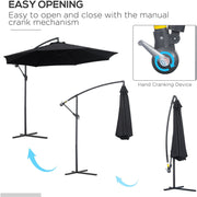 Image of a black Overhanging Garden Parasol
