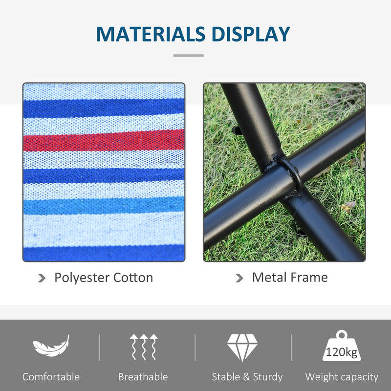 Camping Hammock with Stand, Bag, Adjustable, 120kg Load Outsunny