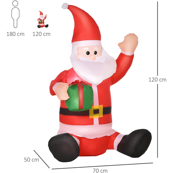 Image of a 4ft Blow Up Santa For Outdoor Use