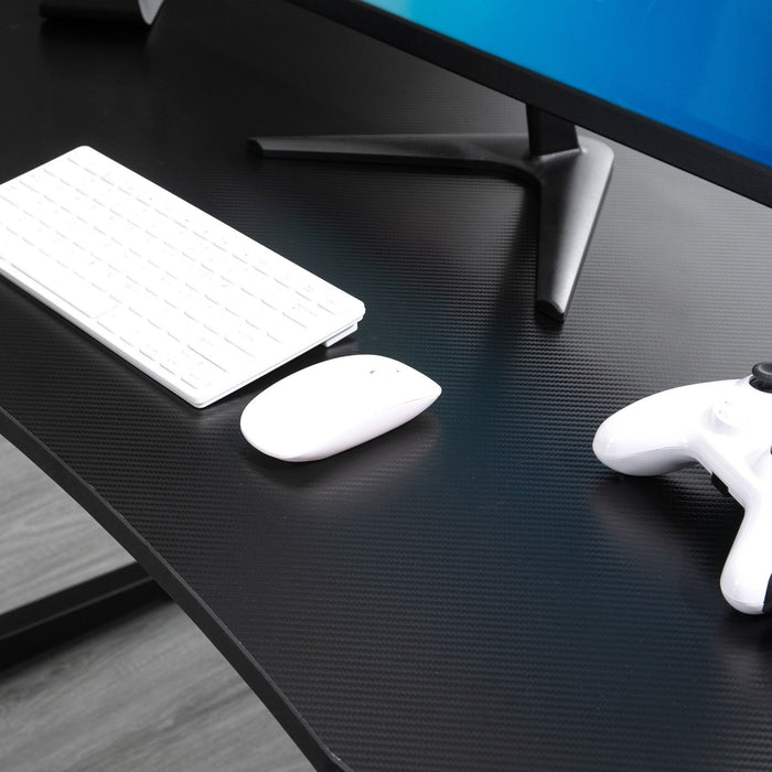 Ergonomic Gamer Desk With Headphone Hook and Cup Holder