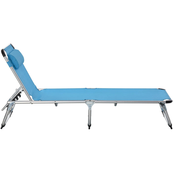 Foldable Sun Lounger, 5-Level Adjustable Back