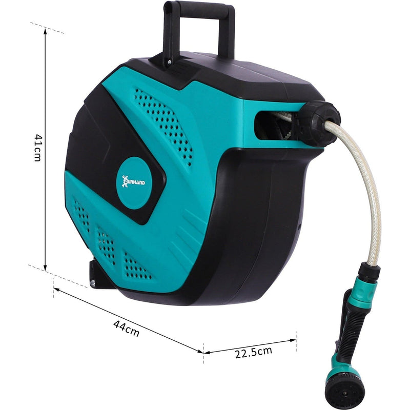 Automatic Garden Hose Reel, Wall Mounted, 7 Patterns Nozzle